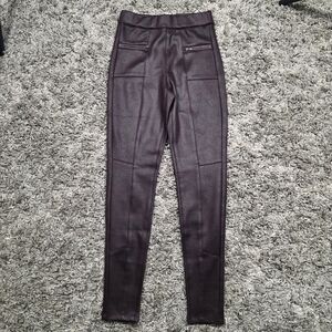 NWT Tractr Burgundy / Wine  Faux Leather Pants Size 0 / 25